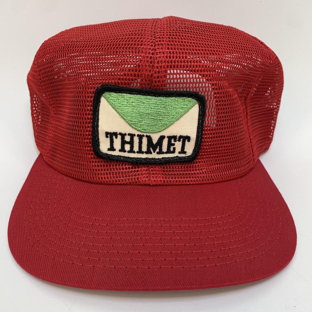 Vintage K-Brand Thimet SnapBack‎ Hat Cap All Mesh Red